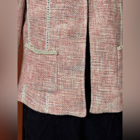 Tahari ASL Metallic Boucle Jacket Light Pink Size 12 - Picture 5 of 12